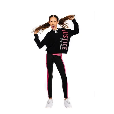 Legging à rayures rose Justice pour filles