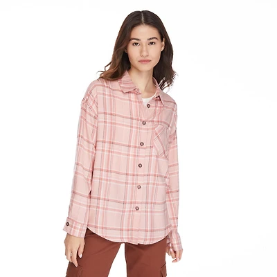 No Boundaries Women's Oversized Flannel Shirt