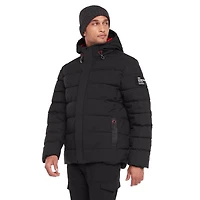 Dark Black Men's Hooded Puffer Jacket