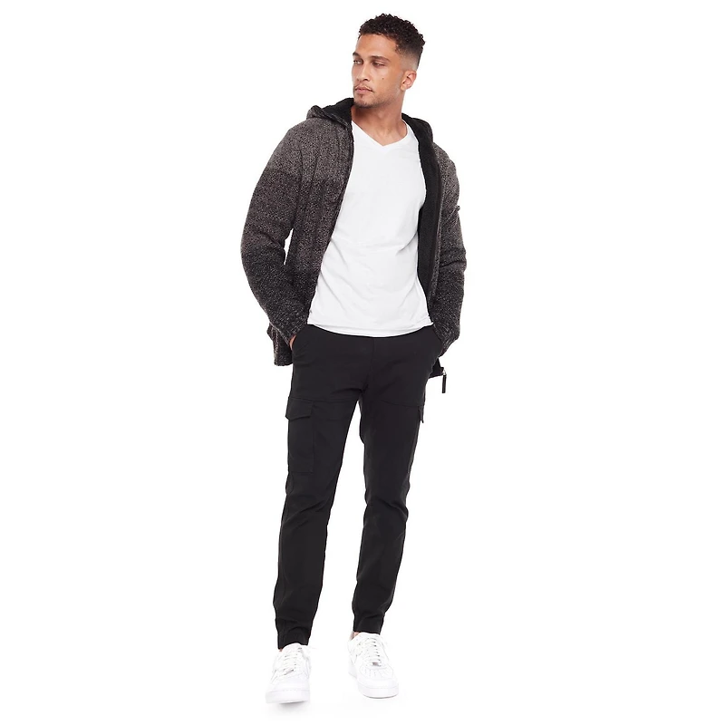 Chandail manches longues à capuchon Dark Black