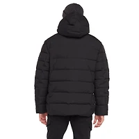 Dark Black Men's Hooded Puffer Jacket