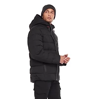 Dark Black Men's Hooded Puffer Jacket