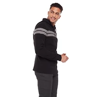 Dark Black Men's Long-Sleeve Hooded Pull-On Sweater