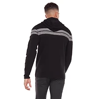 Dark Black Men's Long-Sleeve Hooded Pull-On Sweater