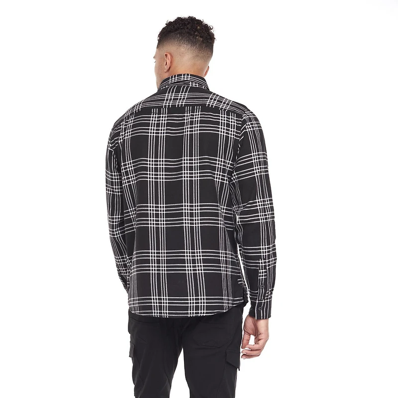 Chemise Dark Black avec poches et à manches longues pour hommes