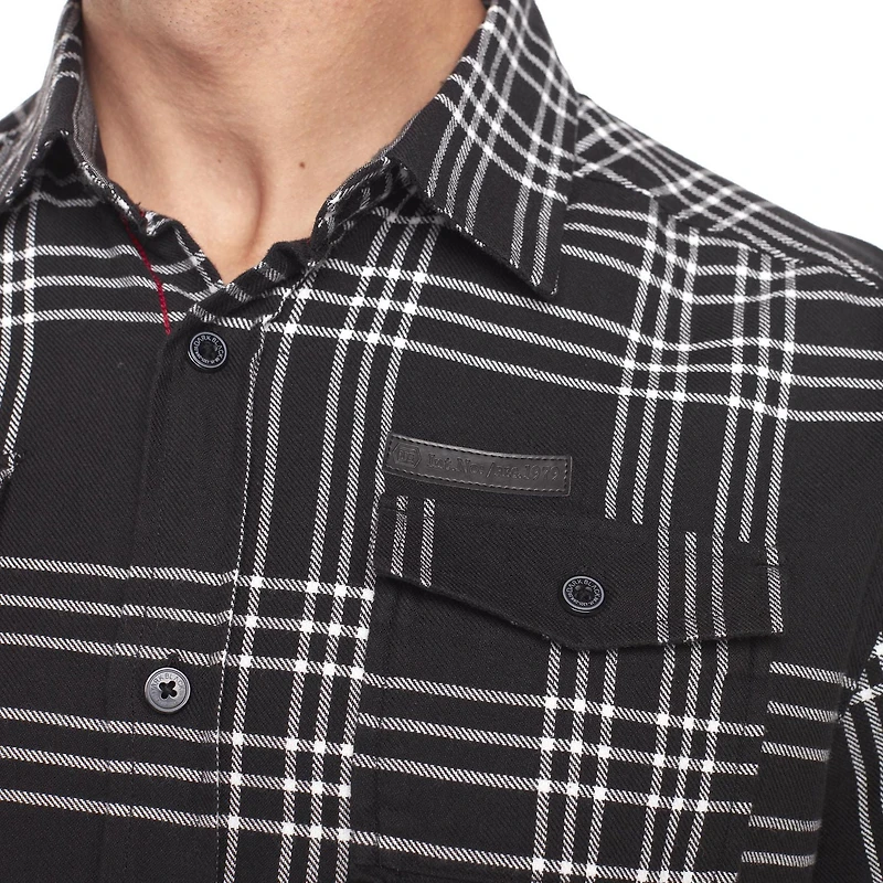 Chemise Dark Black avec poches et à manches longues pour hommes