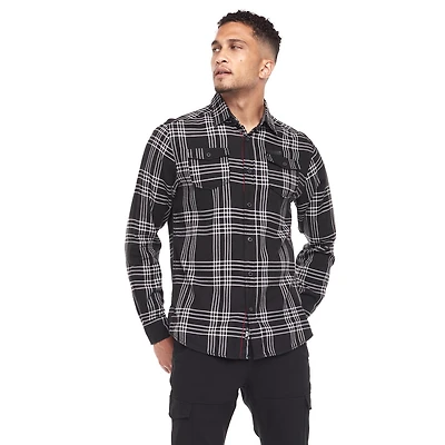 Chemise Dark Black avec poches et à manches longues pour hommes