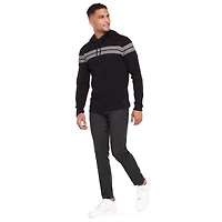 Dark Black Men's Long-Sleeve Hooded Pull-On Sweater