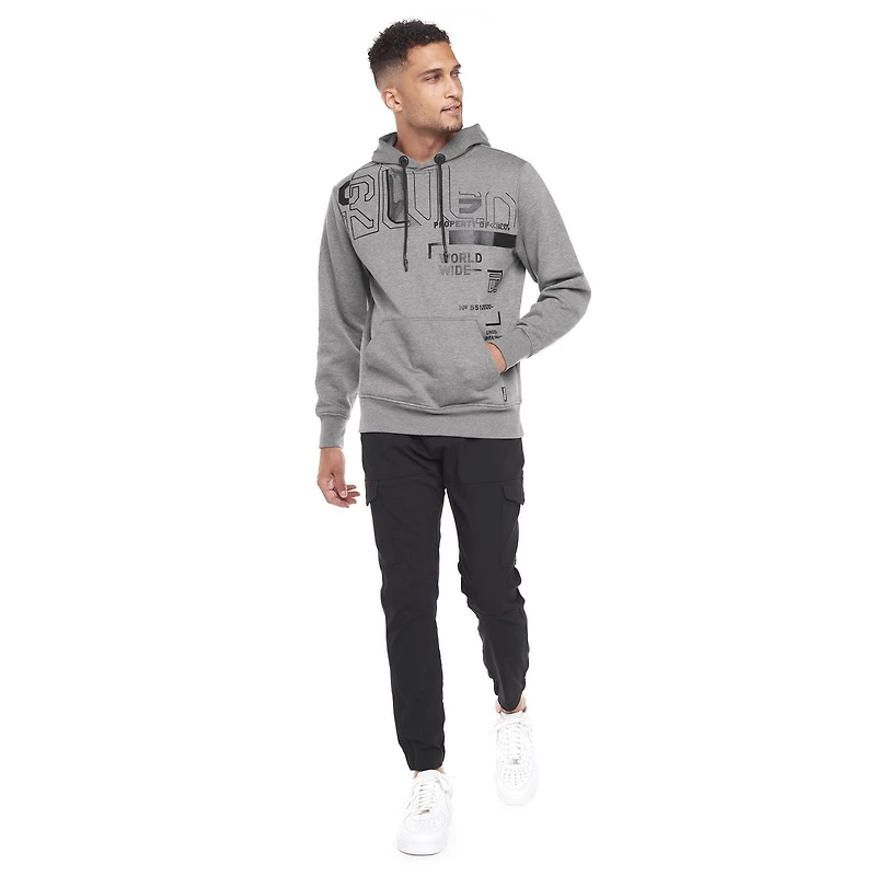 Chandail manches longues à capuchon Dark Black pour hommes