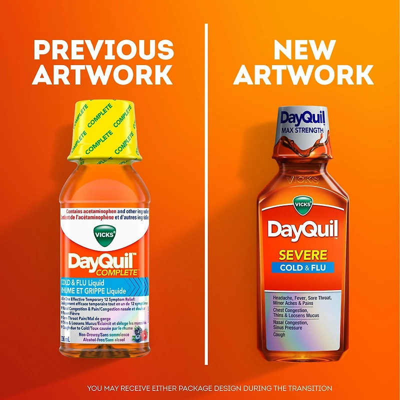 Vicks Dayquil Complete Cold & Flu Liquid, 354mL