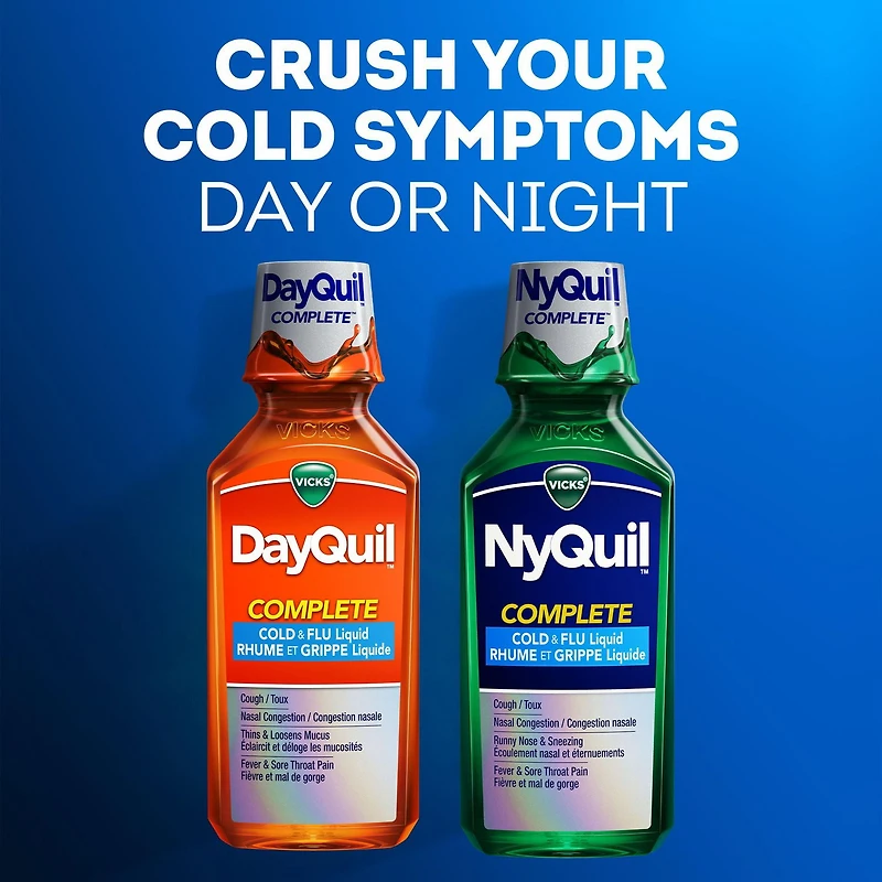 Vicks Dayquil Complete Cold & Flu Liquid, 354mL
