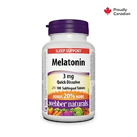Webber Naturals Mélatonine Dissolution rapide, 3 mg