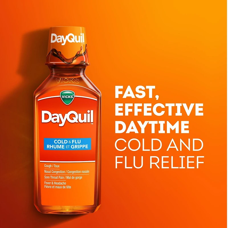Médicament liquide DayQuil rhume et grippe 354 ml