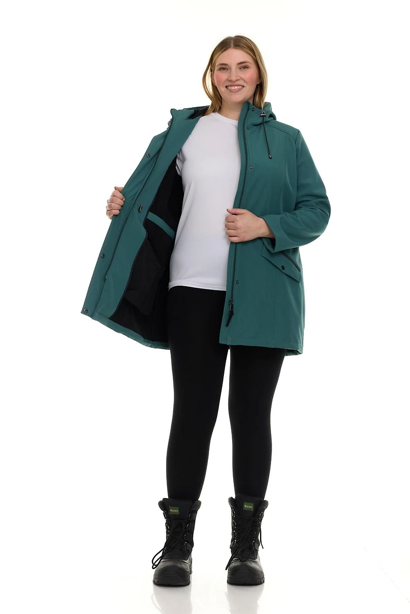 Anorak à capuche en softshell Plus Tec-One pour femmes 1X-4X
