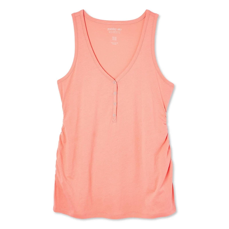 Paisley Sky Maternity Snap Henley Tank