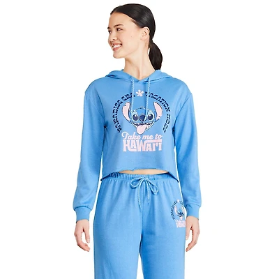 Disney Girls' Stitch Crop Hoodie
