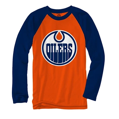 NHL Edmonton Oilers Mens Raglan Long Sleeves