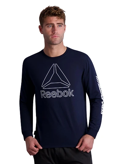 T-shirt graphique à manches longues Reebok pour homme Tailles S-3XL