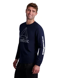 T-shirt graphique à manches longues Reebok pour homme Tailles S-3XL
