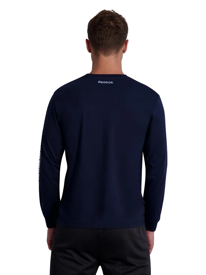 T-shirt graphique à manches longues Reebok pour homme Tailles S-3XL
