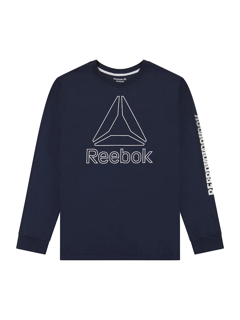 T-shirt graphique à manches longues Reebok pour homme Tailles S-3XL