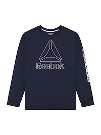 T-shirt graphique à manches longues Reebok pour homme Tailles S-3XL