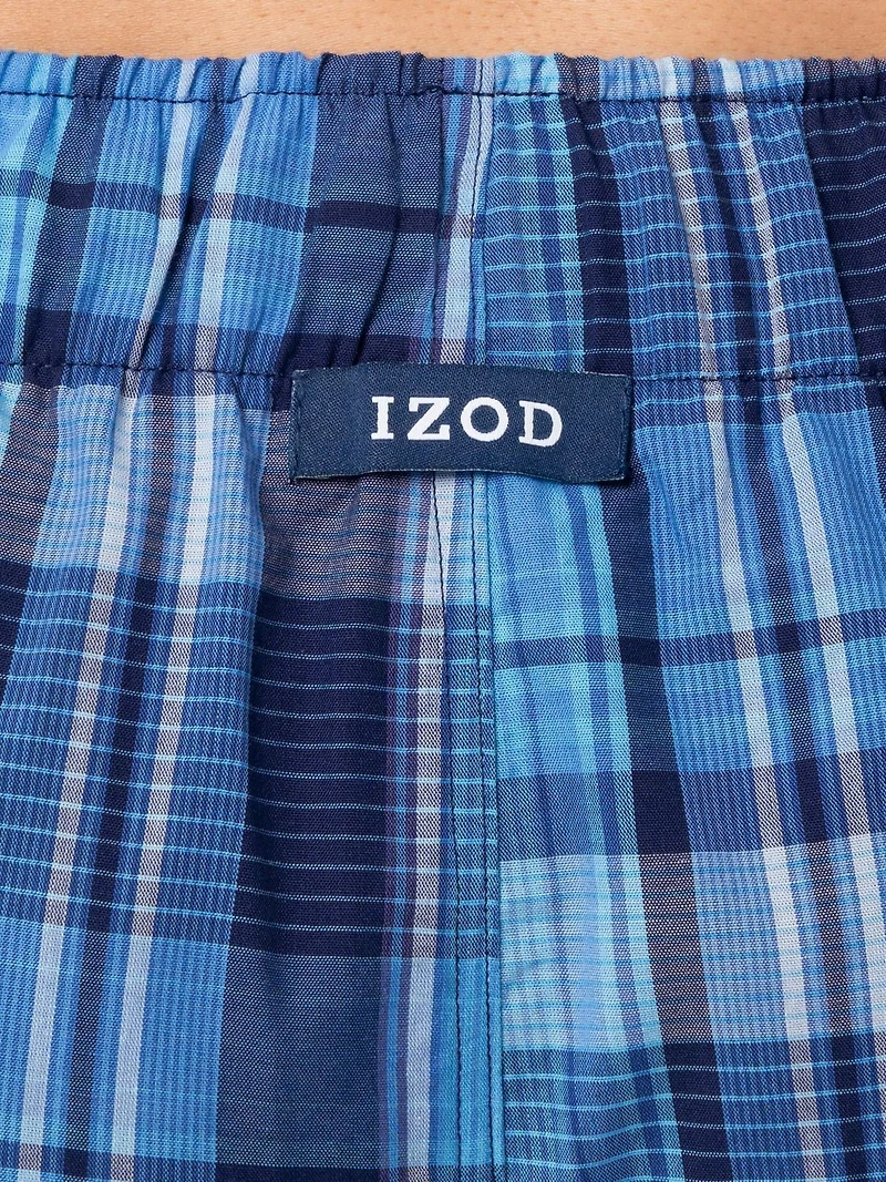 IZOD Men's Lightweight Relaxed Fit Sleep Pants, Blue Plaid