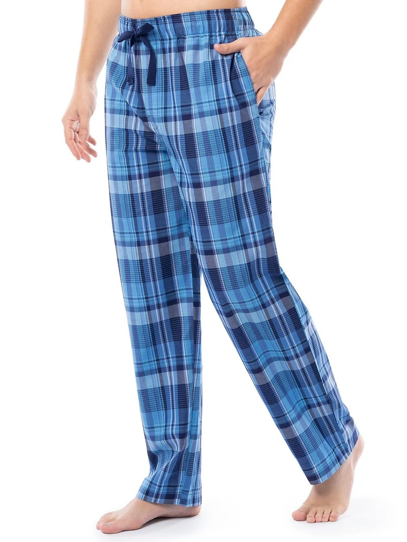 IZOD Men's Lightweight Relaxed Fit Sleep Pants, Blue Plaid