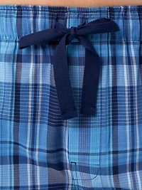 IZOD Men's Lightweight Relaxed Fit Sleep Pants, Blue Plaid