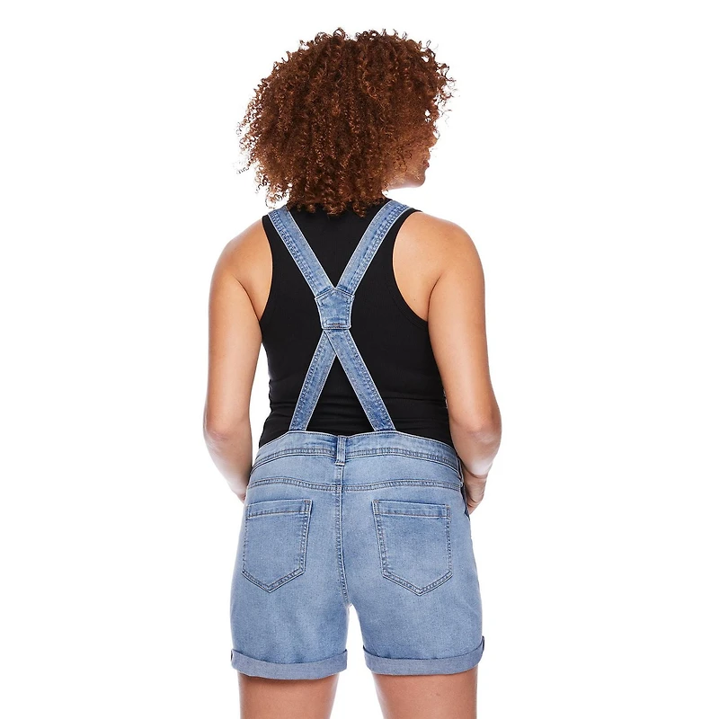 Salopette courte en denim Paisley Sky Maternité