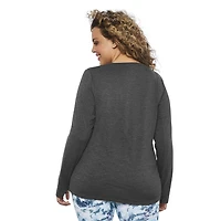 T-shirt à manches longues avec trou pour pouces Athletic Works Plus pour femmes