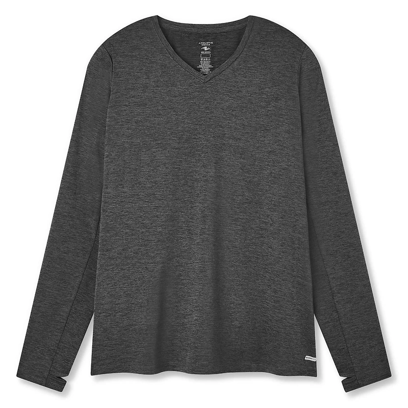 T-shirt à manches longues avec trou pour pouces Athletic Works Plus pour femmes