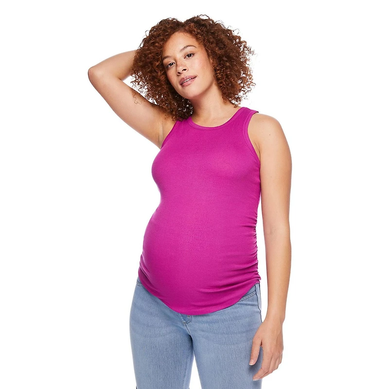 Débardeur côtelé avec encolure bain-de-soleil et dos nageur Paisley Sky Maternité