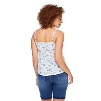 Paisley Sky Maternity Empire Side Ruched Tank