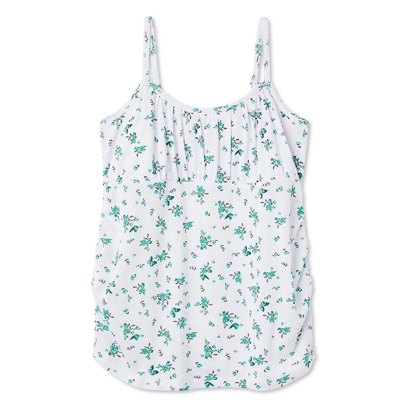 Paisley Sky Maternity Empire Side Ruched Tank