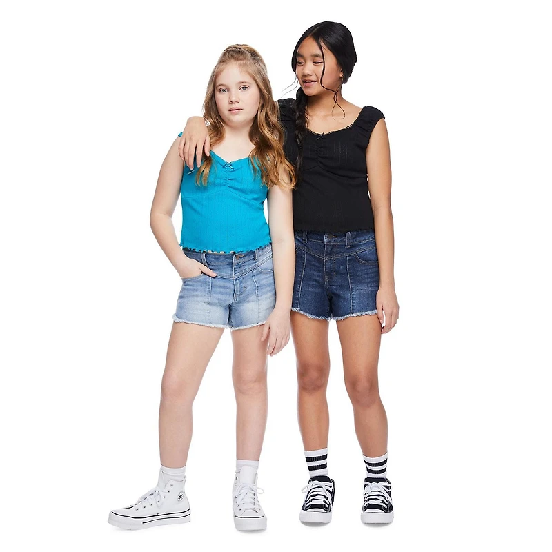 My Sister's Closet Girls' Dolphin Hem Seamed Short