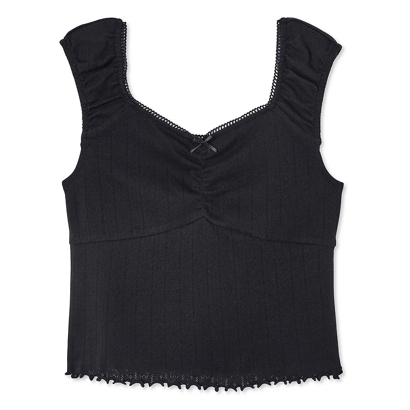 My Sister's Closet Girls' Cap Sleeve Ruched Top