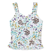 My Sister's Closet Girls' Ruched Peplum Tank