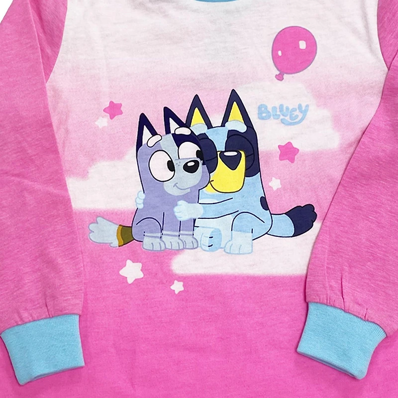 Bluey Ensemble de vêtements de nuit 2 pièces Bluey et chaussettes pour petites filles