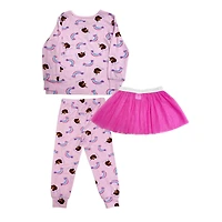 Afro Unicorn Toddler Girls 3 Piece Princess Set