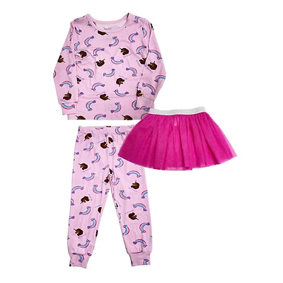 Afro Unicorn Toddler Girls 3 Piece Princess Set