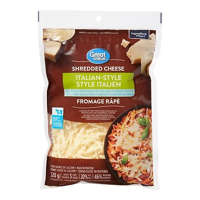 Great Value Light Italian-Style Shredded Cheese, 320 g