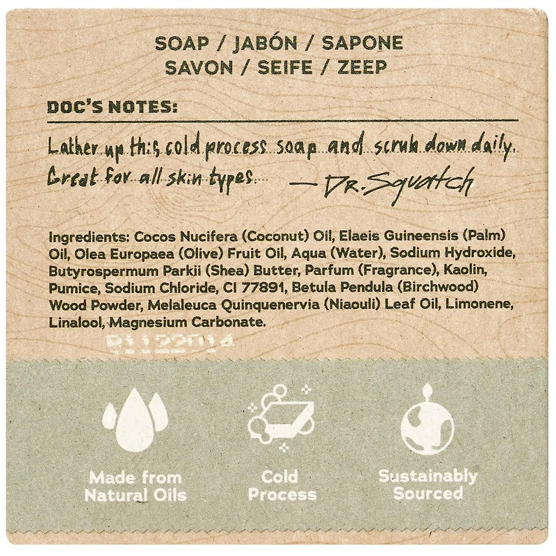 Dr. Squatch Natural Bar Soap, Birchwood Breeze DR SQUATCH BIRCHWOOD BREEZE SOAP