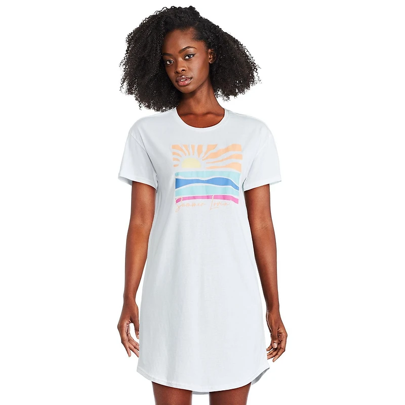 Chemise de nuit à encolure ras du cou George pour femmes