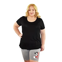 Short Biker Disney Mickey Lean pour femme Plus