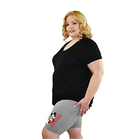 Short Biker Disney Mickey Lean pour femme Plus