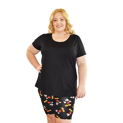 Ladies Plus Disney Mickey Stand Toss Biker Shorts