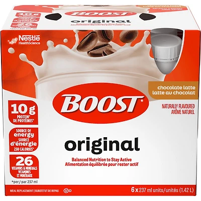 Substitut de repas BOOST Original, latte au chocolat, emb. de 6 1.5 kg
