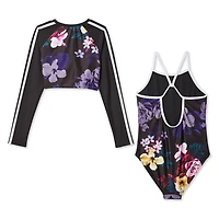 Wonder Nation Girls' Rash Guard 2-Piece Set
