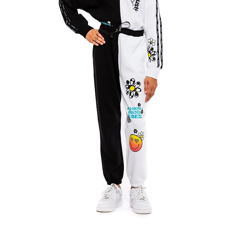 Girls Justice Good Vibes Flowers Long Sleeve Hoodie